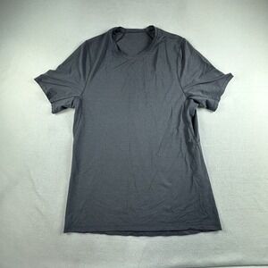 Lululemon Shirt Mens Medium Gray ALL TERRAIN Short Sleeve Hiking Gym Top Stretch